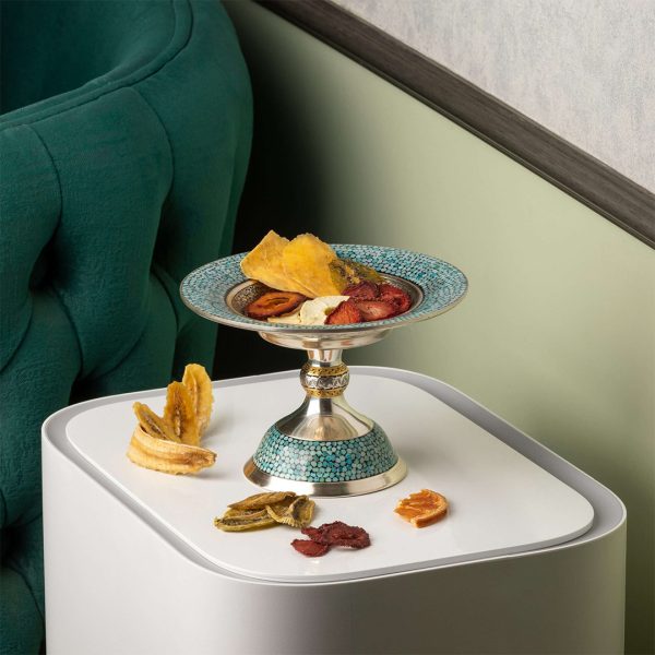 Turquoise Silver Dessert Dish (Talakoub) Silver Turquoise