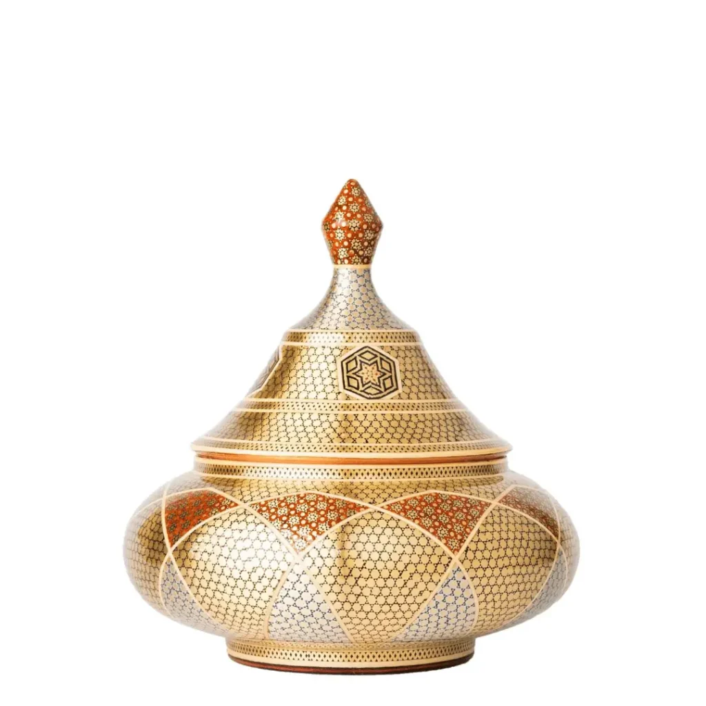 Copper and Khatam flying saucer-Copper Inlay