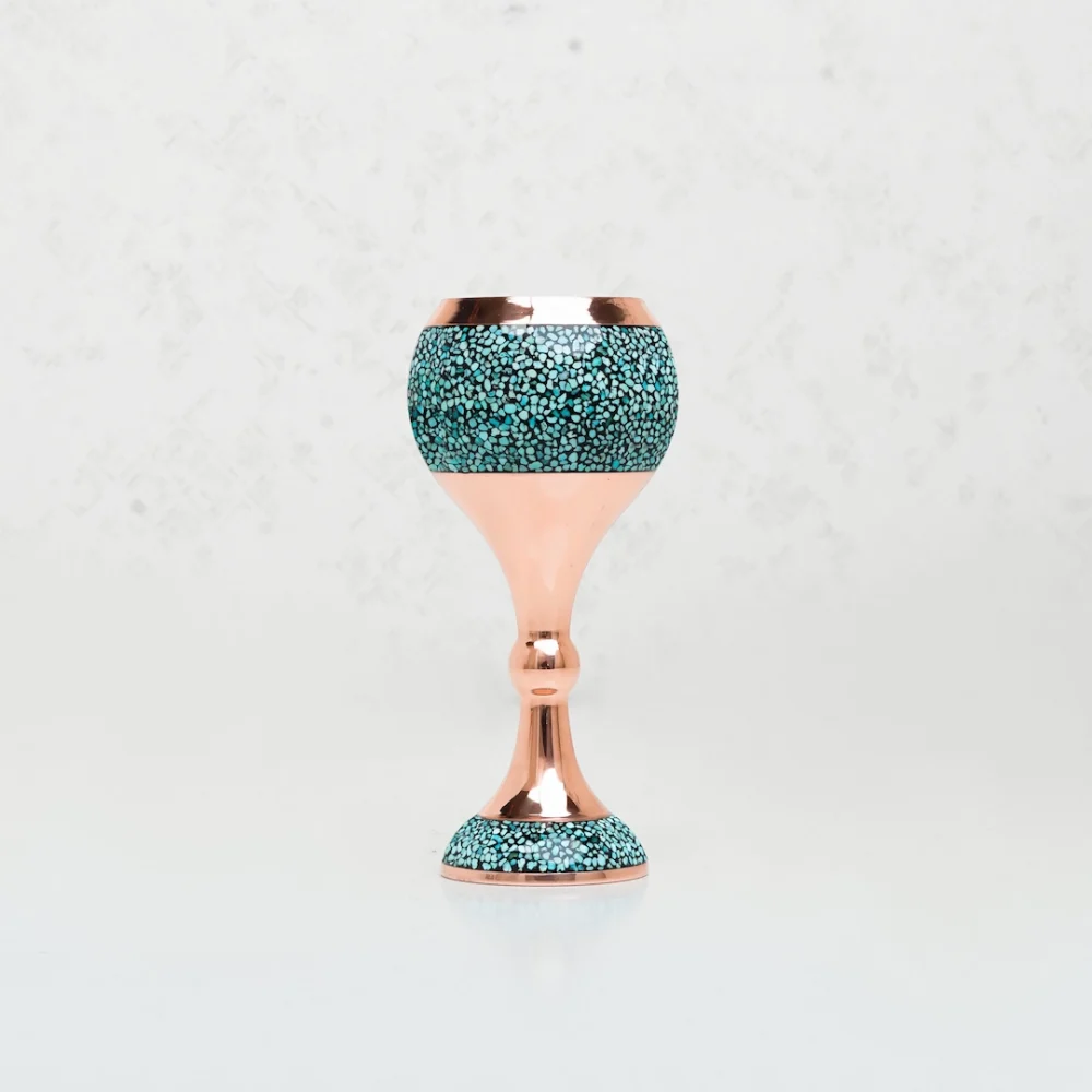 Turquoise Inlaid Copper Goblet - Copper Turquoise