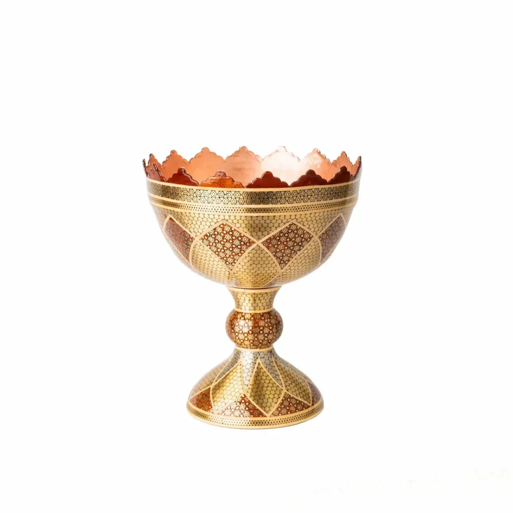 VIP Full Khatam Nut Serving Bowl-Copper Inlay