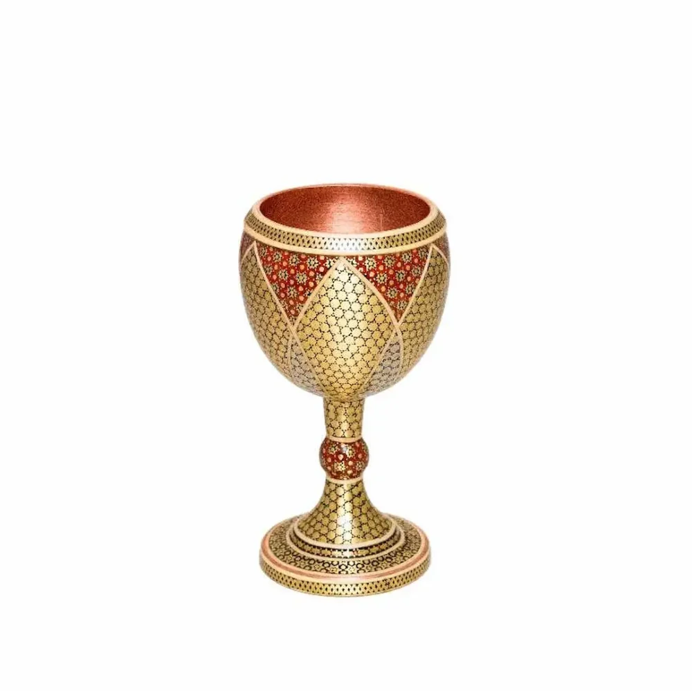 Khatam large syrup cup-Copper Inlay