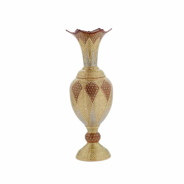 Exquisite Full Khatam Hyacinth Vase- Copper Inlay
